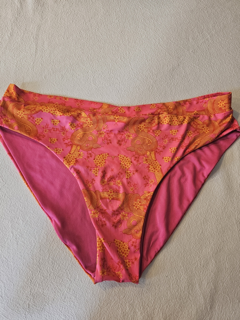 Kitty and Vibe Pink Snake High-Waisted Bikini Bottoms Size XL2